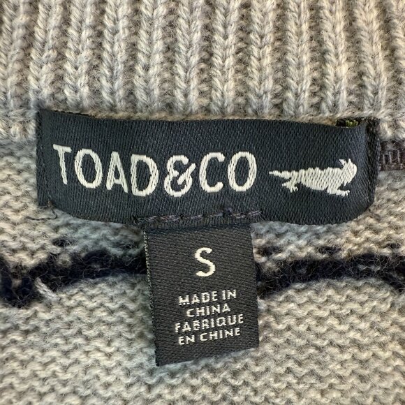 Toad&Co Cazadero Crew Sweater Heather Grey Birdseye Pattern Men's Sz S - Picture 4 of 12